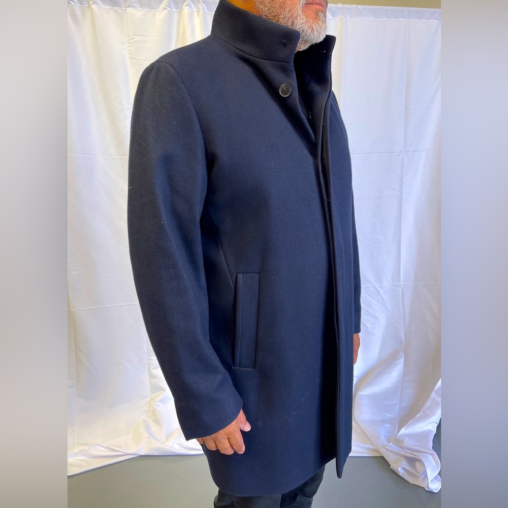 Men’s XL Theory Classic Wool Cashmere Blend Navy Overcoat